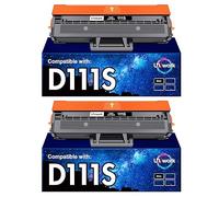 Uniwork D111L D111S Compatible Toner Cartridge Replacement for Samsung MLT-D111S MLTD111S (Black, 2-Pack) (Packing May Vary)