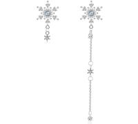 unixmoment Handmade Sparkly Crystal Snowflake Dangle Drop Earrings Chic Asymmetry Pearl Gold Silver Blue Rhinestone Flower Stud Earrings for Women, M, Metal, No Gemstone