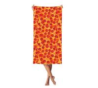 Unkhtt 3D Pizza Pepperoni Print Bath Towels Beach Towel Quick Dry Lightweight Oversized Adults Travel Gym Summer