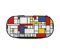 Unkhtt Abstract Pattern Print Large Capacity Pencil Pen Pouch Students Dual Zip School Stationery Makeup Storage