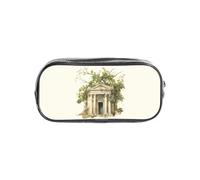 Unkhtt Antique Building with Roman Olive Branch and Greek Print Clear Pencil Case for Kids Students Boys Girls Transparent Stationery Organizer