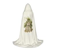 Unkhtt Antique Building With Roman Olive Branch And Greek Print Unisex Comfort Hooded Cape For Cosplay Costume Festival Carnival Wizard Robes