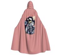 Unkhtt Astronaut On The Moon 1 Print Adults 190cm Hooded Cloak Carnival Costume Cosplay Festivals Outdoor Celebrations