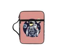 Unkhtt Astronaut On The Moon 1 Print Bible Storage Bag Scripture Holder Waterproof Cover Travel Church Everyday Storage