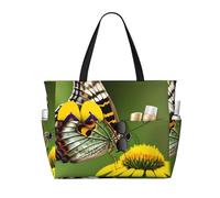 Unkhtt Beautiful glowing butterfly 1 Print Comfortable Travel Bag Beach Tote Summer Vacation Picnic Camping Stylish Accessory