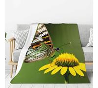 Unkhtt Beautiful Glowing Butterfly 1 Print Flannel Blanket Soft Cozy Lightweight Throw For Sofa Bed Living Room All-Season