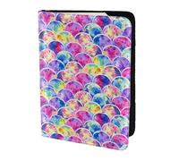 Unkhtt Beautiful Rainbow Colors Mermaid Print 5.5in Passport Travel Document Wallet Case for Men and Women Compact and Secure