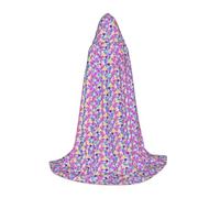 Unkhtt Beautiful Rainbow Colors Mermaid Print Unisex Comfort Hooded Cape For Cosplay Costume Festival Carnival Wizard Robes