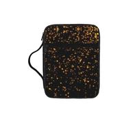 Unkhtt Black and Gold Wallpaper Print Bible Storage Bag Scripture Holder Waterproof Cover Travel Church Everyday Storage