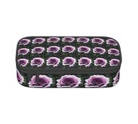 Unkhtt Black Blackgound Rose Print Student Pencil Case 8.3 X 2 X 3.7in Pencil Pouch School Office Travel Pen Bag