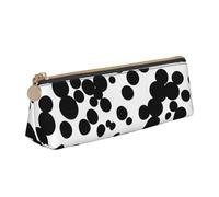 Unkhtt Black & White Big Dot Print Pencil Case Large Capacity Triangle Pouch for Pens Cases Student and School College