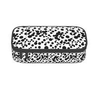 Unkhtt Black & White Big Dot Print Student Pencil Case 8.3 X 2 X 3.7in Pencil Pouch School Office Travel Pen Bag