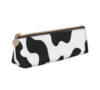 Unkhtt Black & White Leopard Print Pencil Case Large Capacity Triangle Pouch for Pens Cases Student and School College