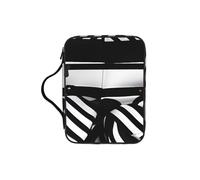 Unkhtt Black White Stripe Print Bible Storage Bag Scripture Holder Waterproof Cover Travel Church Everyday Storage