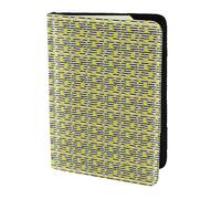 Unkhtt Blue Stripe and Lemon Print 5.5in Passport Travel Document Wallet Case for Men and Women Compact and Secure