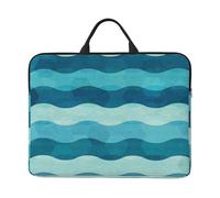 Unkhtt Blue Wave Stripe Print Laptop Case Sleeve Notebook Protector Bag For School And Office Travel Business