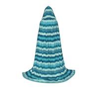 Unkhtt Blue Wave Stripe Print Unisex Comfort Hooded Cape For Cosplay Costume Festival Carnival Wizard Robes