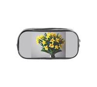 Unkhtt Bouquet of Daffodils Print Clear Pencil Case for Kids Students Boys Girls Transparent Stationery Organizer
