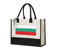 Unkhtt Bulgarian Flag Print Women Canvas Tote Bag Gift Large Capacity For Travel School Office Shopping Bags