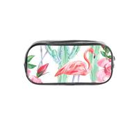 Unkhtt Cactus Flamingo Rose Flowers Print Clear Pencil Case for Kids Students Boys Girls Transparent Stationery Organizer