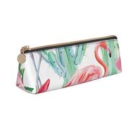 Unkhtt Cactus Flamingo Rose Flowers Print Pencil Case Large Capacity Triangle Pouch for Pens Cases Student and School College
