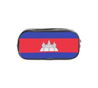 Unkhtt Cambodia Flag Print Clear Pencil Case for Kids Students Boys Girls Transparent Stationery Organizer