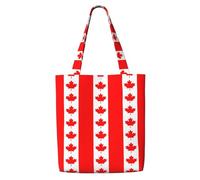 Unkhtt Canadian Flag Print Carryall Shoulder Bag Large Capacity Reusable Grocery Tote Bags Travel Lightweight