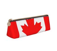 Unkhtt Canadian Flag Print Pencil Case Large Capacity Triangle Pouch for Pens Cases Student and School College