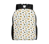 Unkhtt Cartoon Bee Pattern Print Stylish Unisex Large Capacity Backpack For Work Travel Camping Outdoor Adventures