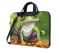 Unkhtt Cartoon Frog Print Stylish Laptop Bag Portable Single-Shoulder Case For Briefcase For Work Travel