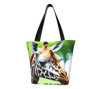 Unkhtt Cartoon Giraffe Print Multi-Scene Shoulder Bag Beach Tote Versatile Carry Hiking Shopping Holiday Wear