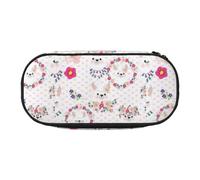 Unkhtt Cartoon Llama Alpaca Print Large Capacity Pencil Pen Pouch Students Dual Zip School Stationery Makeup Storage