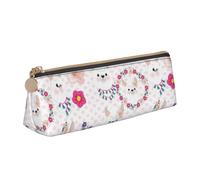 Unkhtt Cartoon Llama Alpaca Print Pencil Case Large Capacity Triangle Pouch for Pens Cases Student and School College