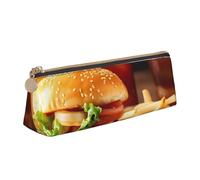 Unkhtt Chicken Leg Burger Drink Print Pencil Case Large Capacity Triangle Pouch for Pens Cases Student and School College