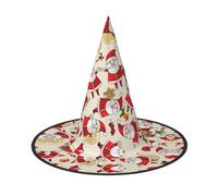 Unkhtt Christmas Cartoon Santa Claus Print Adults Festive Hat Carnival Party Cosplay Costume Comfortable Cap For Headwear
