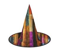 Unkhtt Colorful Painted Wood Print Adults Festive Hat Carnival Party Cosplay Costume Comfortable Cap For Headwear