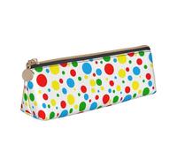 Unkhtt Colorful Polka Dots Print Pencil Case Large Capacity Triangle Pouch for Pens Cases Student and School College