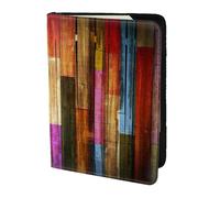Unkhtt Colorful Wood Print 5.5in Passport Travel Document Wallet Case for Men and Women Compact and Secure