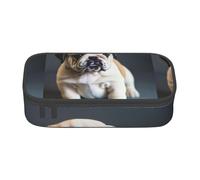 Unkhtt Cute Bulldog Puppy 1 Print Student Pencil Case 8.3 X 2 X 3.7in Pencil Pouch School Office Travel Pen Bag