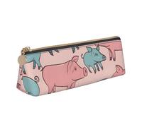 Unkhtt Cute Pigs Pattern Print Pencil Case Large Capacity Triangle Pouch for Pens Cases Student and School College