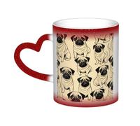 Unkhtt Cute Pug Dog Print Starry Sky Color Changing Mug Ceramic Coffee Gift Daily Home Office Birthday