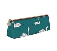 Unkhtt Cute Swans Print Pencil Case Large Capacity Triangle Pouch for Pens Cases Student and School College