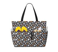 Unkhtt Cute White Ghost Halloween Pattern Print Comfortable Travel Bag Beach Tote Summer Vacation Picnic Camping Stylish Accessory