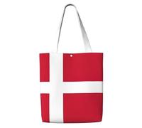 Unkhtt Danish Flag Print Carryall Shoulder Bag Large Capacity Reusable Grocery Tote Bags Travel Lightweight