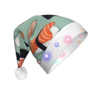 Unkhtt Delicious Sushi 1 Print Men Women Led Christmas Hat Santa For New Year And Xmas Festive Party Accessory