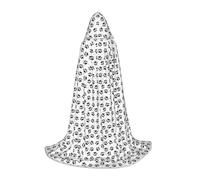 Unkhtt Dog Paw Pattern Print Unisex Comfort Hooded Cape For Cosplay Costume Festival Carnival Wizard Robes