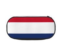 Unkhtt Dutch Flag Print Large Capacity Pencil Pen Pouch Students Dual Zip School Stationery Makeup Storage