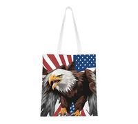 Unkhtt Eagle With Usa Flag Print Large Capacity Bag Versatile Bags Travel Storage Grocery Eco-Friendly Easy Carry