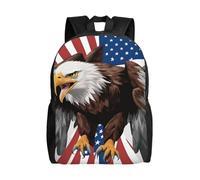Unkhtt Eagle With Usa Flag Print Stylish Unisex Large Capacity Backpack For Work Travel Camping Outdoor Adventures