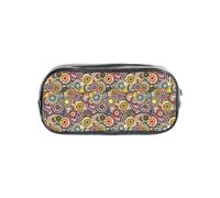Unkhtt Ethnic Circles Floral Pattern Print Clear Pencil Case for Kids Students Boys Girls Transparent Stationery Organizer